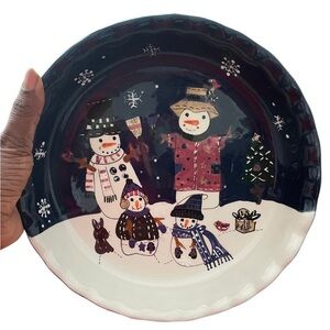 St Nicholas Square The Snow Friends Collection Pie plate 10” Christmas Holiday